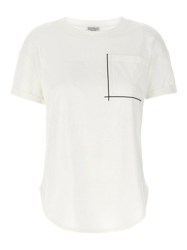 BRUNELLO CUCINELLI: T-shirts - T-Shirt - Weiß