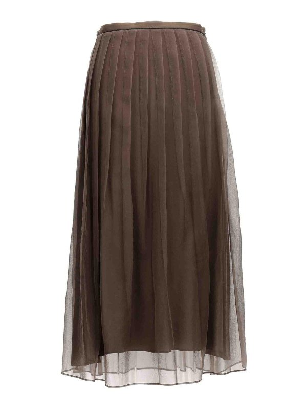 BRUNELLO CUCINELLI: Jupes midi et au genou - Jupe Midi - Marron