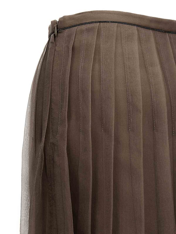 Jupe Midi - Marron shop online: BRUNELLO CUCINELLI