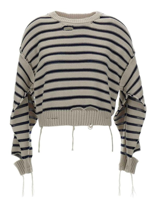 MM6 MAISON MARGIELA: maglia collo rotondo - Maglione invecchiato