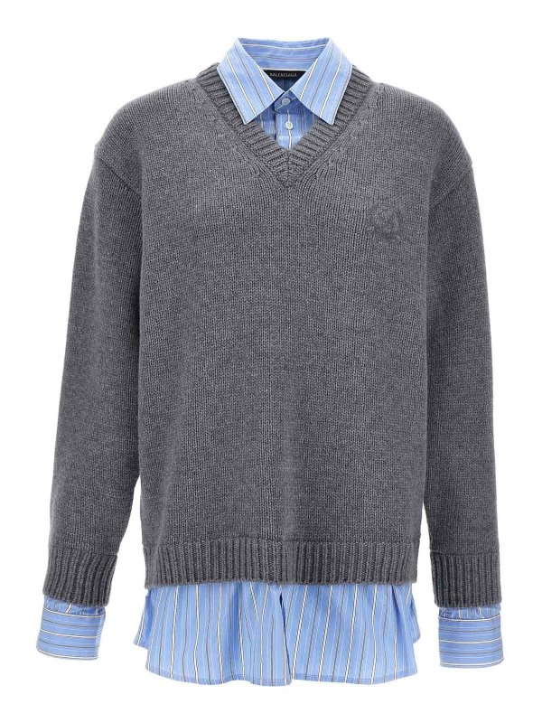 BALENCIAGA: シャツ - シャツ - グレー