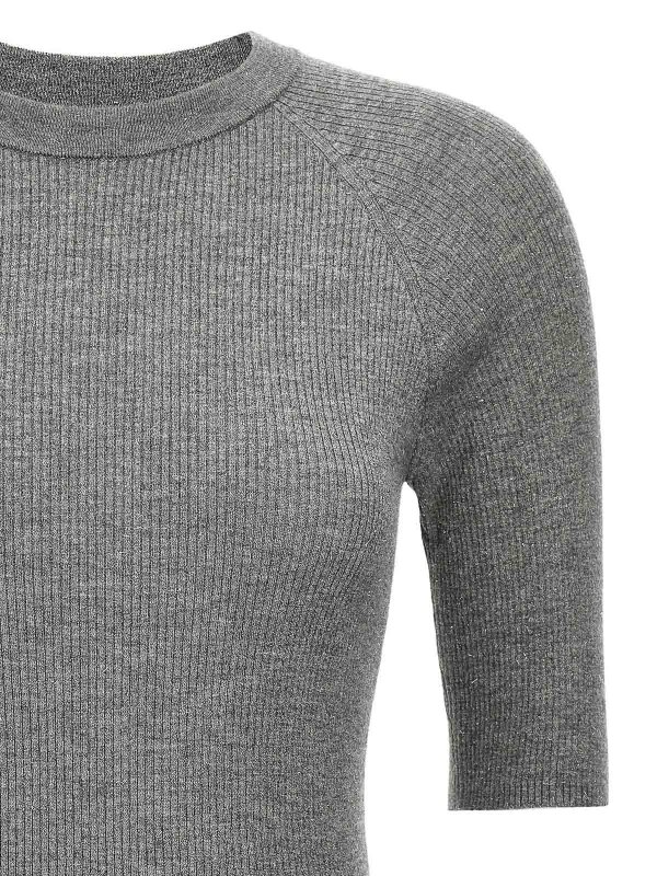 The Best Shops BRUNELLO CUCINELLI: crew necks - Lurex Ribbed Sweater