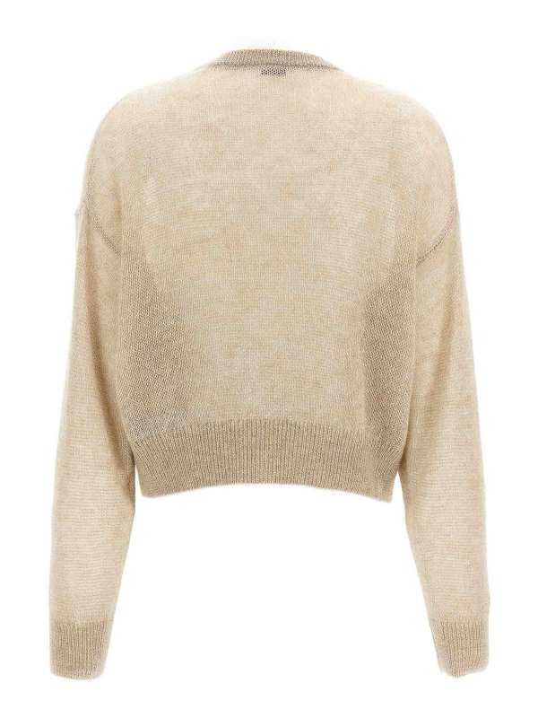 BRUNELLO CUCINELLI: Suéteres con cuello pico online - Suéter Cuello Redondo - Beis