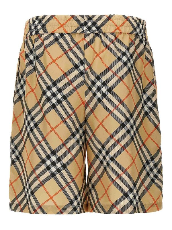 BURBERRY: Trousers Shorts online - Check Silk Bermuda Shorts