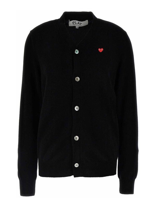 Comme des Garçons Play: cardigans - Wool Cardigan