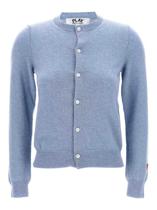 Comme des Garçons Play: Cardigans - Cardigan - Hellblau