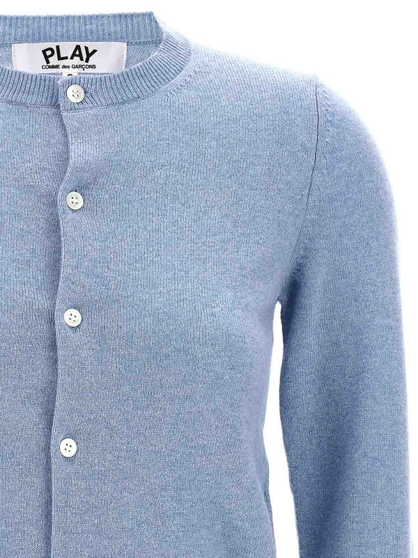 The Best Shops Comme des Garçons Play: Cardigans - Cardigan - Hellblau