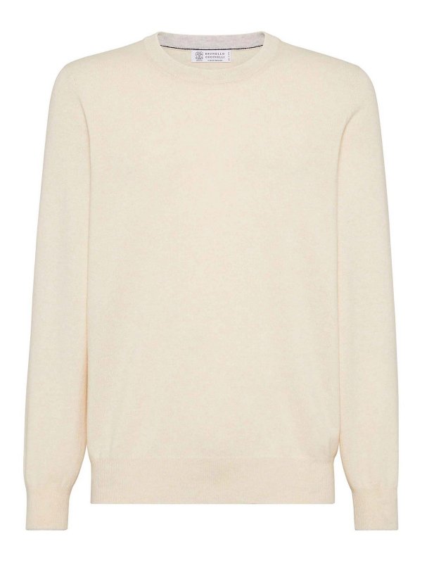 BRUNELLO CUCINELLI: Suéteres con cuello pico - Suéter Cuello Redondo - Marrón