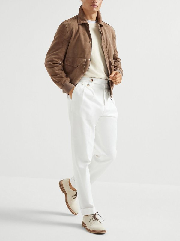 BRUNELLO CUCINELLI: Suéteres con cuello pico online - Suéter Cuello Redondo - Marrón