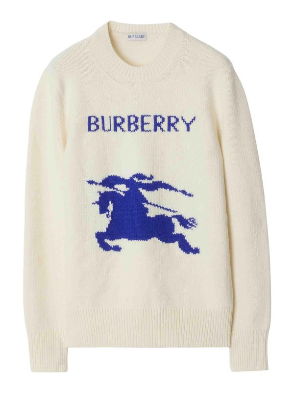 BURBERRY: Pull col rond - Pull Col Rond - Crème