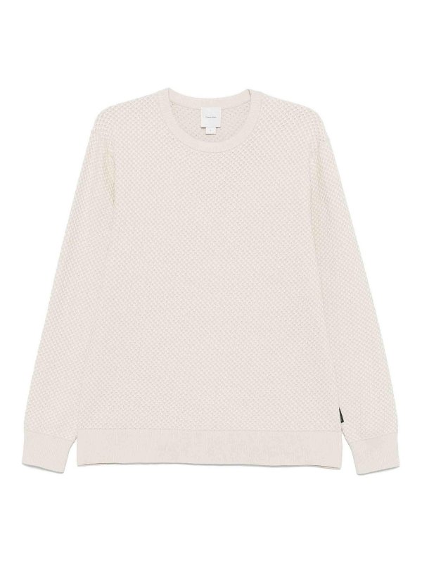 CALVIN KLEIN: Strickpullover mit Rundhalsausschnitt - Rundhalspullover - Schwarz