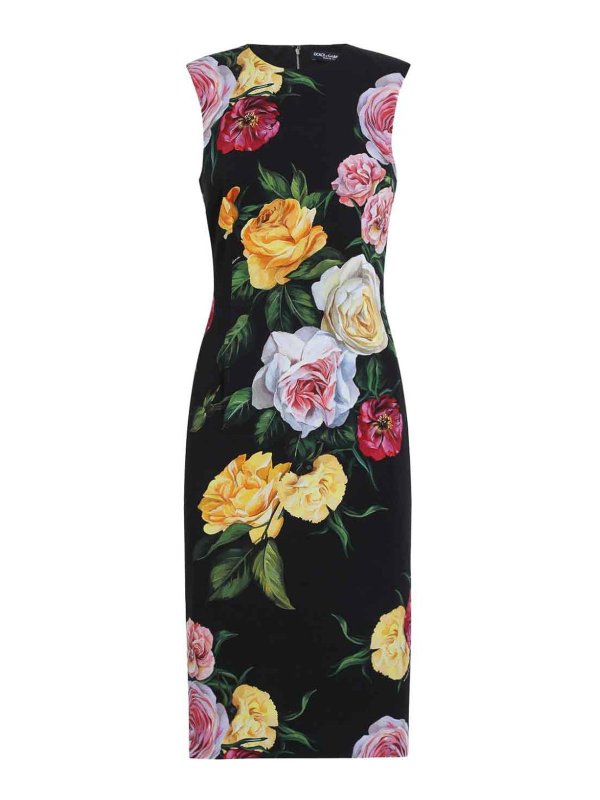 DOLCE & GABBANA: ニーレングスドレス - 膝丈ドレス - イエロー