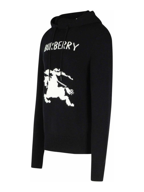 The Best Shops BURBERRY: crew necks - Black Wool Blend Sweater
