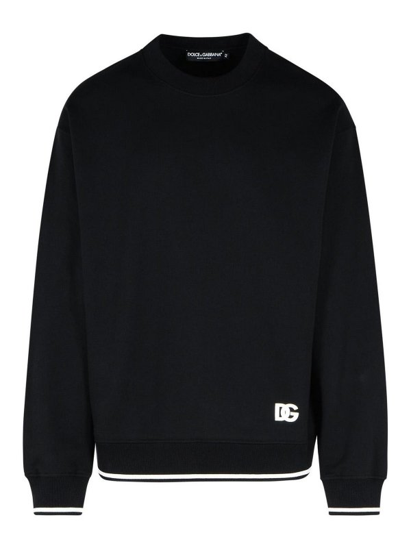 DOLCE & GABBANA: Felpe e maglie - Felpa in cotone nero