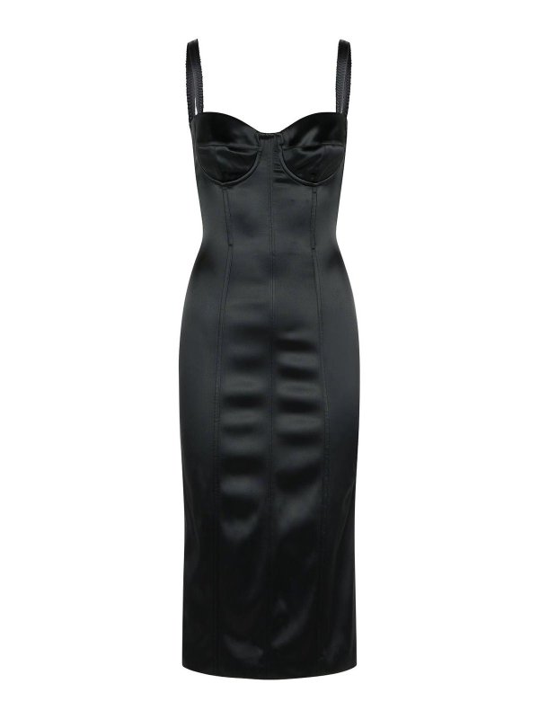 DOLCE & GABBANA: Knielange Kleider - Knielanges Kleid - Schwarz