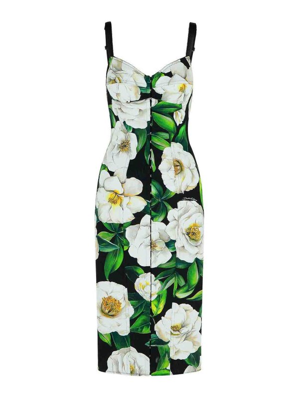 DOLCE & GABBANA: Knielange Kleider - Knielanges Kleid - Schwarz