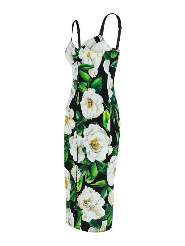 The Best Shops DOLCE & GABBANA: Knielange Kleider - Knielanges Kleid - Schwarz