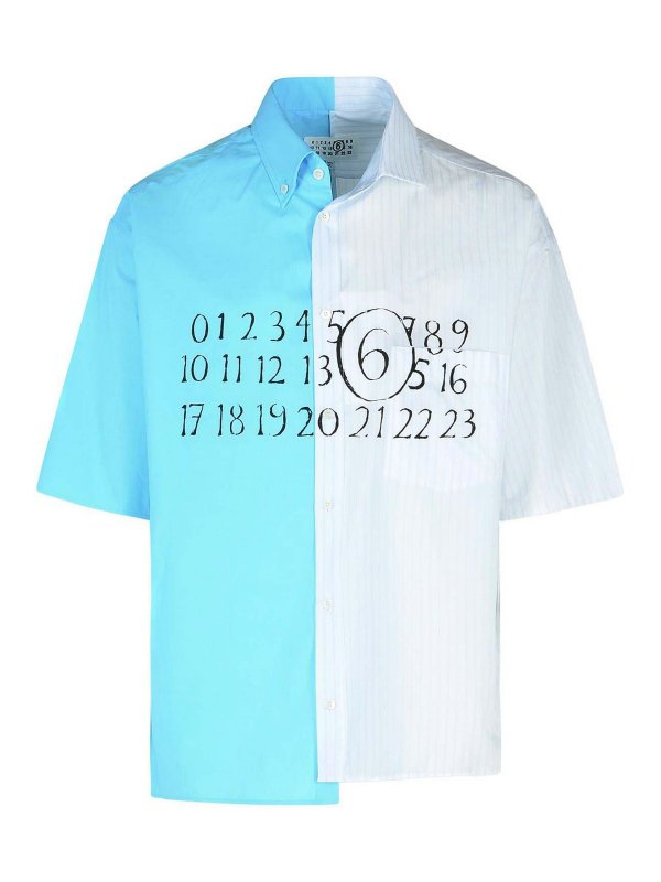 MM6 MAISON MARGIELA: camicie - Camicia in cotone azzurro