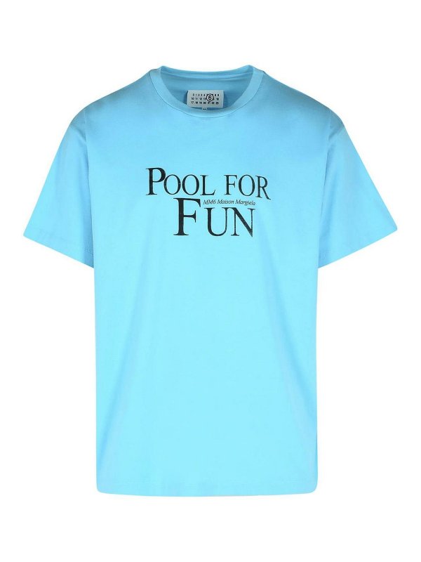 MM6 MAISON MARGIELA: T-shirts - T-Shirt - Hellblau