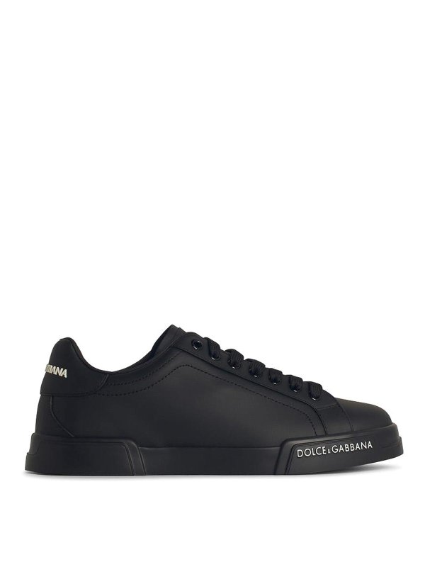 DOLCE & GABBANA: trainers - Portofino Black Leather Sneakers