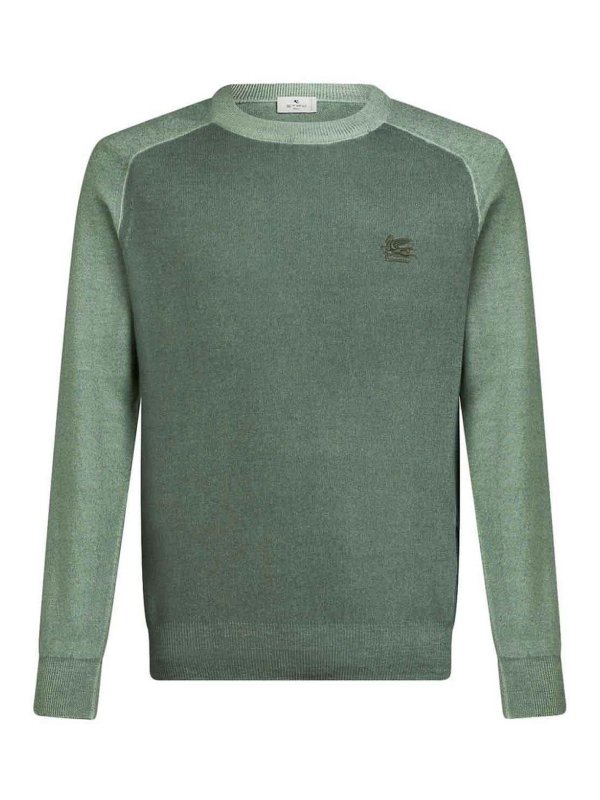 ETRO: Escotes barcos - Suéter Con Escote Barco - Negro