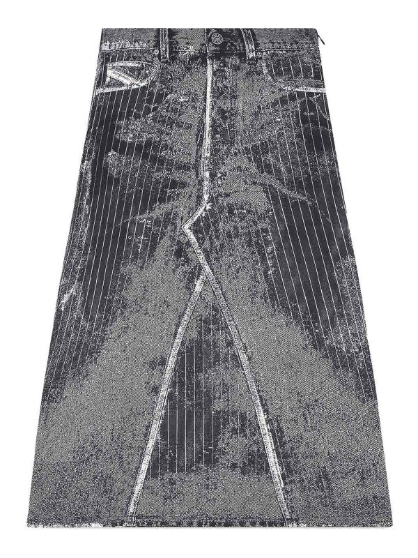 DIESEL: ニーレングススカート＆ミディ丈 - 膝丈/ミディスカート - 黒