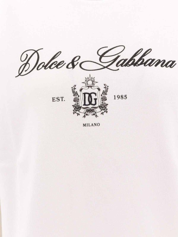 Tシャツ・カットソー DOLCE  GABBANA Women Tunic Tops 92349 F8N08ZGDCWQ 90880 WHI Cotton T-shirt with Crystal DG logo in White for Women