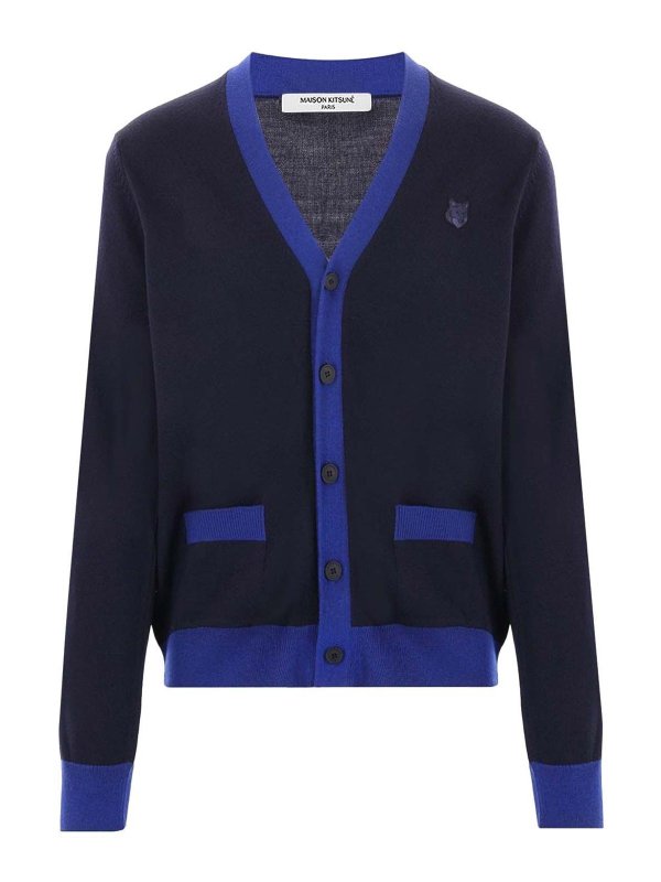 MAISON KITSUNÉ: Cardigans - Cardigan - Blau