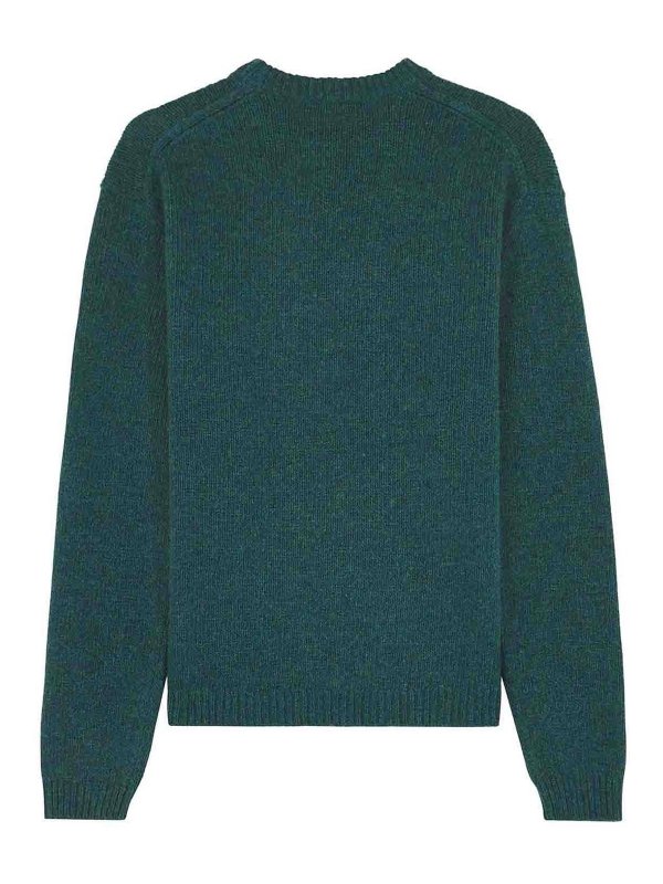 MAISON KITSUNÉ: Strickpullover mit Rundhalsausschnitt online - Rundhalspullover - Grün