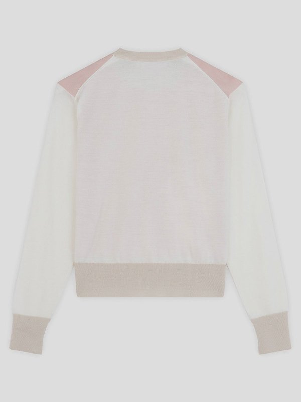 MAISON KITSUNÉ: Strickpullover mit Rundhalsausschnitt online - Rundhalspullover - Rosa