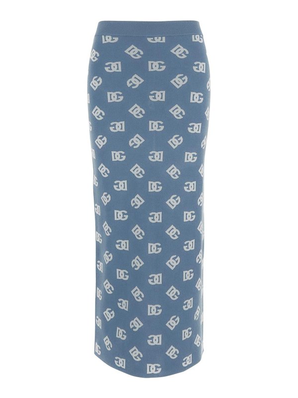 DOLCE & GABBANA: Jupes midi et au genou - Jupe Midi - Bleu Clair