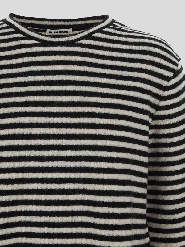 The Best Shops JIL SANDER: Strickpullover mit Rundhalsausschnitt - Rundhalspullover - Weiß