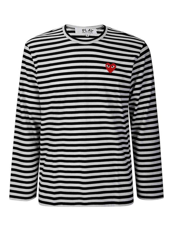 Comme des Garçons Play: t-shirts - T-Shirt Red Emblem