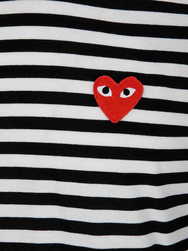 The Best Shops Comme des Garçons Play: t-shirts - T-Shirt Red Emblem