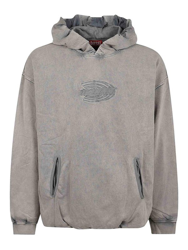 DIESEL: Strickpullover mit Rundhalsausschnitt - Rundhalspullover - Grau