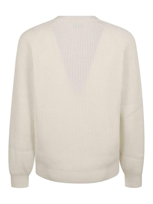 BRUNELLO CUCINELLI: Strickpullover mit Rundhalsausschnitt online - Rundhalspullover - Weiß