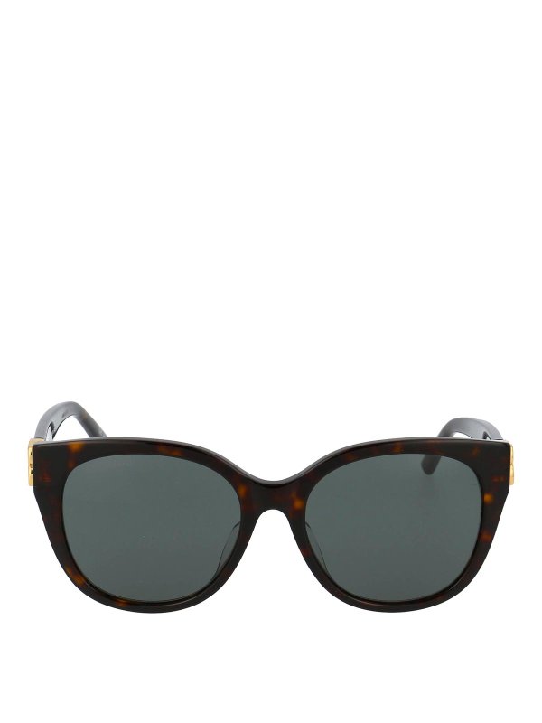 BALENCIAGA: サングラス - サングラス - ブラウン