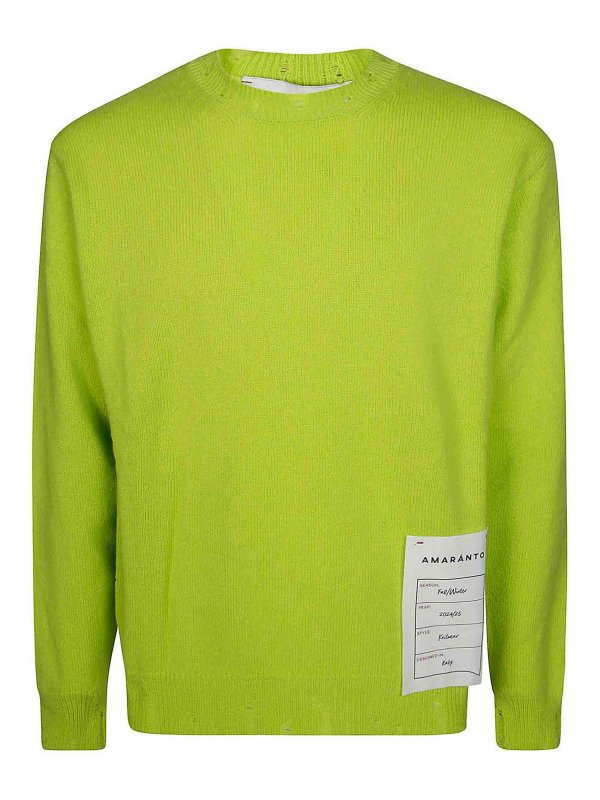 AMARANTO: Strickpullover mit Rundhalsausschnitt - Rundhalspullover - Grün