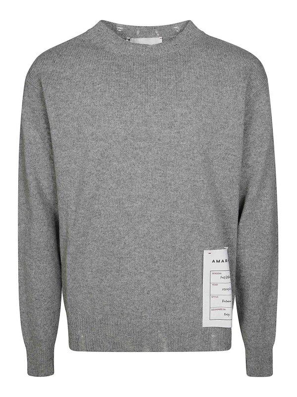 AMARANTO: crew necks - Broken Crew Neck Sweater