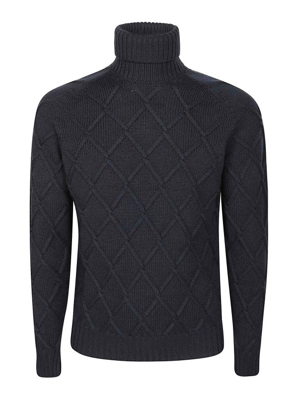 DRUMOHR: Turtlenecks & Polo necks - High Neck Turtleneck with Diamond Braid