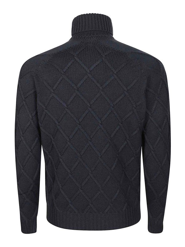 DRUMOHR: Turtlenecks & Polo necks online - High Neck Turtleneck with Diamond Braid