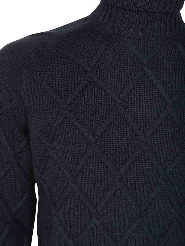 The Best Shops DRUMOHR: Turtlenecks & Polo necks - High Neck Turtleneck with Diamond Braid