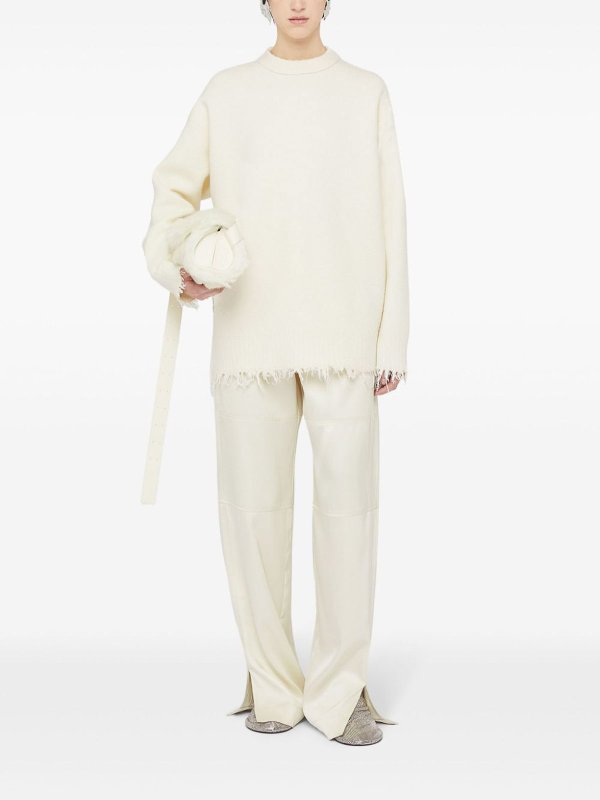 JIL SANDER: Pull col rond online - Pull Col Rond - Marron