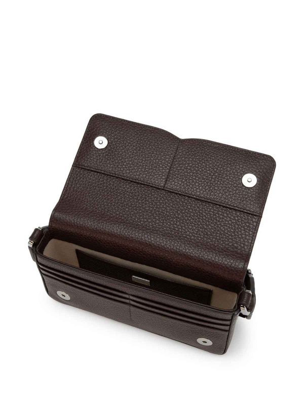 Leather Shoulder Bag With Embossed Logo shop online: DOLCE & GABBANA