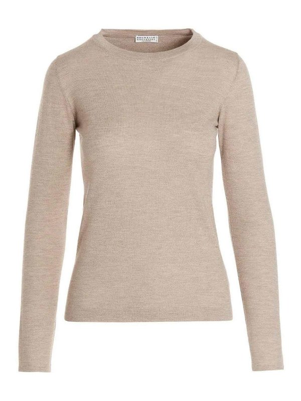 BRUNELLO CUCINELLI: Pull col rond - Pull Col Rond - Beige
