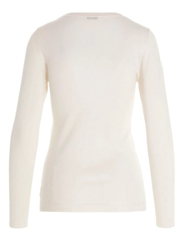 BRUNELLO CUCINELLI: Suéteres con cuello pico online - Suéter Cuello Redondo - Blanco