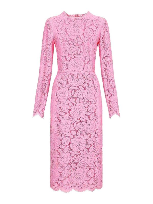 DOLCE & GABBANA: ニーレングスドレス - 膝丈ドレス - ピンク