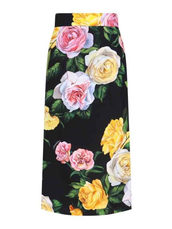 DOLCE & GABBANA: ニーレングススカート＆ミディ丈 - 膝丈/ミディスカート - 黒