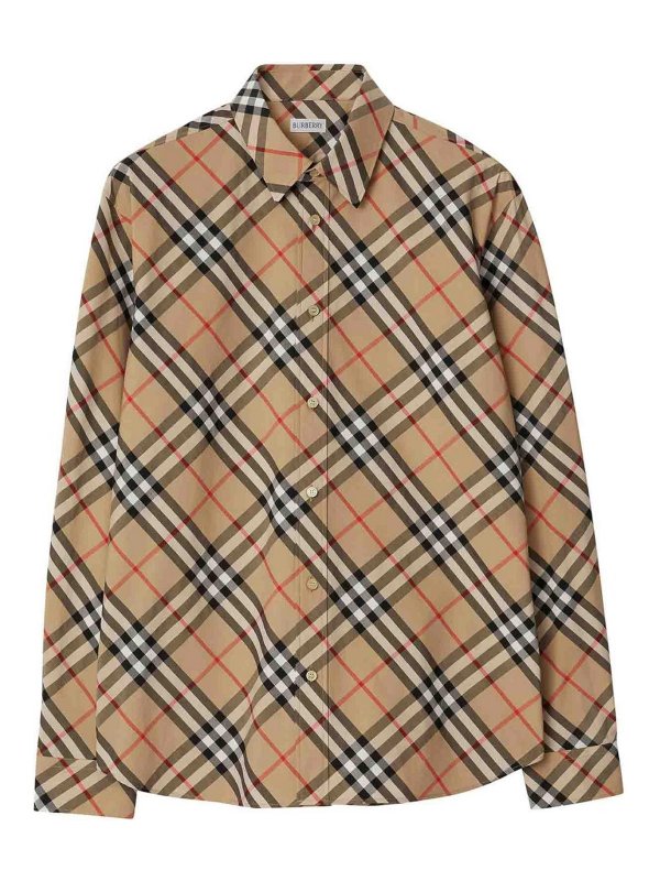 BURBERRY: shirts - Check Cotton Shirt