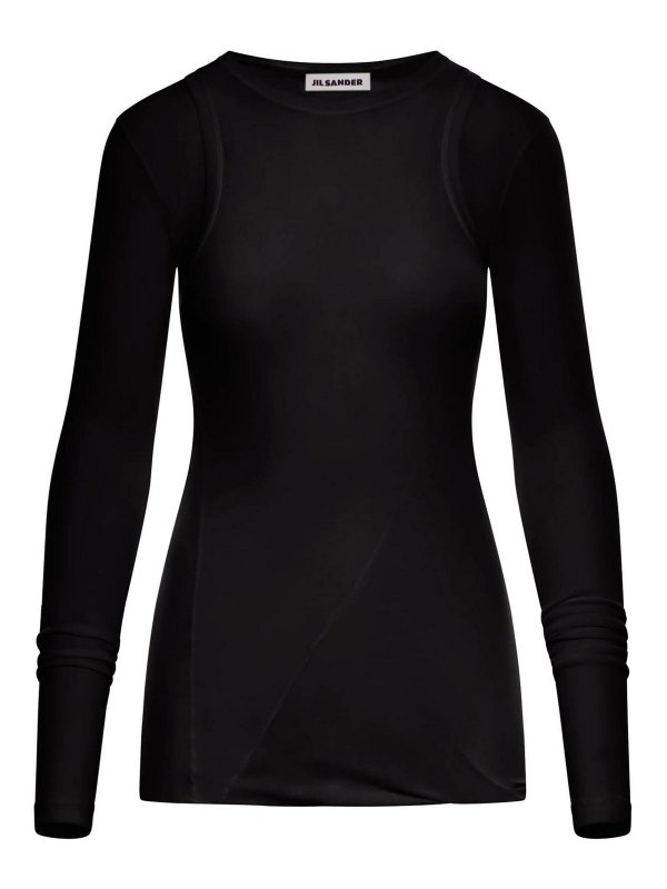 JIL SANDER: t-shirt - T-shirt in cotone multistrato